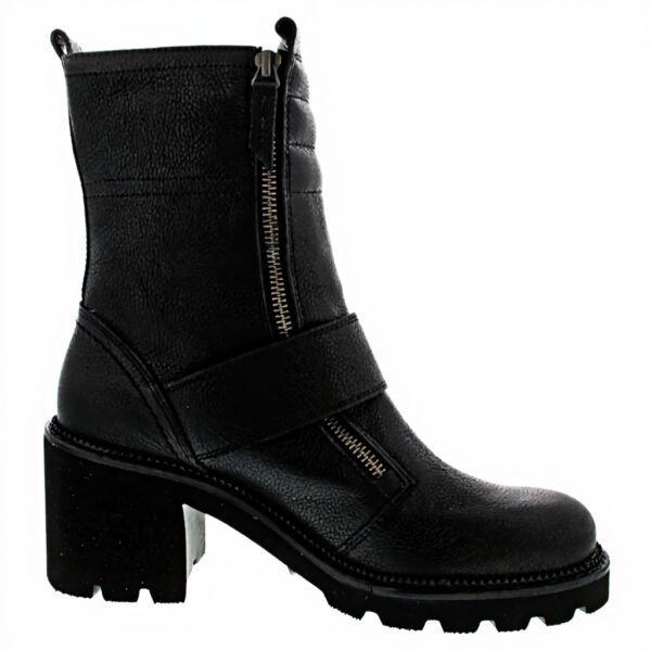 Bottines Paul Green cuir lisse femme noir talon bloc