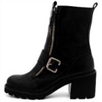 Bottines Paul Green cuir lisse femme noir talon bloc