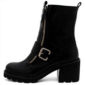 Bottines Paul Green cuir lisse femme noir talon bloc