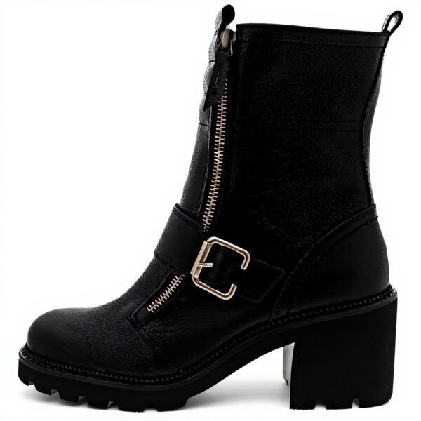 Bottines Paul Green cuir lisse femme noir talon bloc