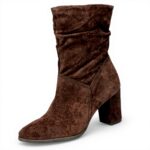 Bottines Paul Green Femme Suède Talon Bloc Noir 9475-013