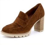 Escarpins Paul Green Femme Cuir Souple Talon Bloc Marron