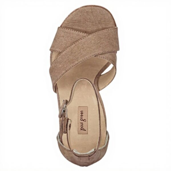 Sandales Paul Green femme cuir talon bloc beige 6066-009