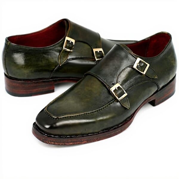 Paul Parkman Chaussures double monkstrap homme vert Goodyear