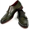 Paul Parkman Chaussures double monkstrap homme vert Goodyear