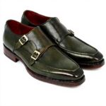 Paul Parkman Chaussures double monkstrap homme vert Goodyear