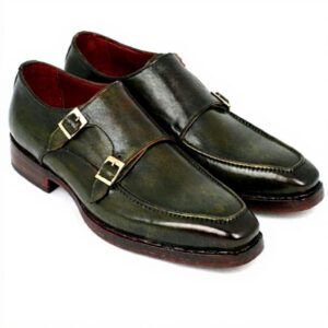 Paul Parkman Chaussures double monkstrap homme vert Goodyear