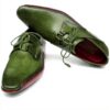 Paul Parkman Richelieu Homme Vert Cuir Véritable Lacets