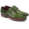 Paul Parkman Richelieu Homme Vert Cuir Véritable Lacets