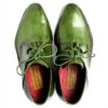 Paul Parkman Richelieu Homme Vert Cuir Véritable Lacets