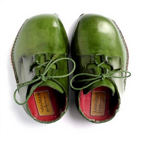 Paul Parkman Richelieu Homme Vert Cuir Véritable Lacets