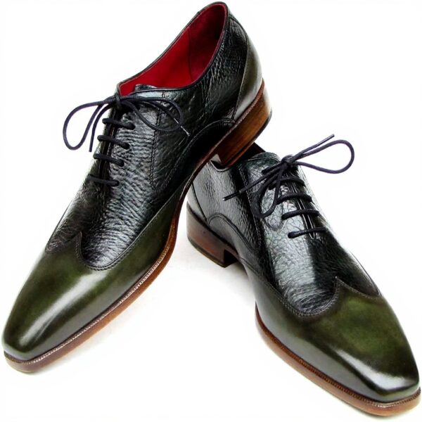 Paul Parkman Oxford Cuir Vert Homme Chaussures sur Mesure