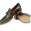 Mocassins Paul Parkman homme cuir peint pompons vert