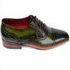 Paul Parkman Oxford Captoe Homme Vert Cuir Veau Main