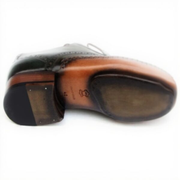 Paul Parkman Oxford Captoe Homme Vert Cuir Veau Main