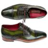 Paul Parkman Oxford Captoe Homme Vert Cuir Veau Main
