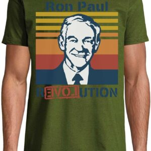 T-shirt Ron Paul Revolution Libertarien Coton Vert Homme-0