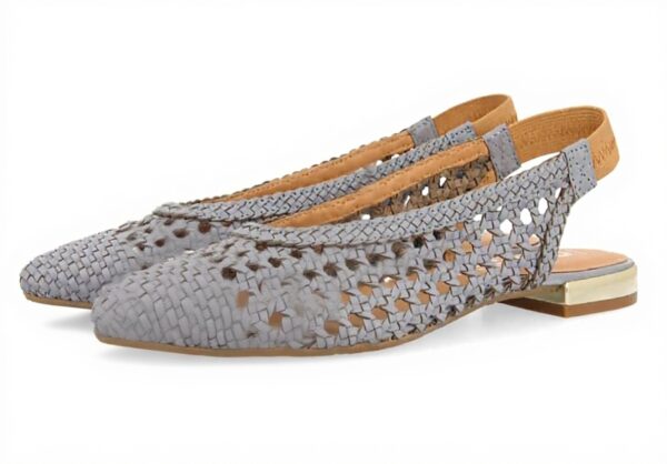 Ballerines femme GIOSEPPO cuir tressé bleu ciel ARGIRITA