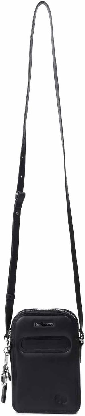 Hedgren sac bandoulière téléphone RFID élégant noir-0
